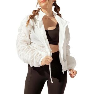 Women's Athletic Jacket Zip Up Cropped Jackets (S)
